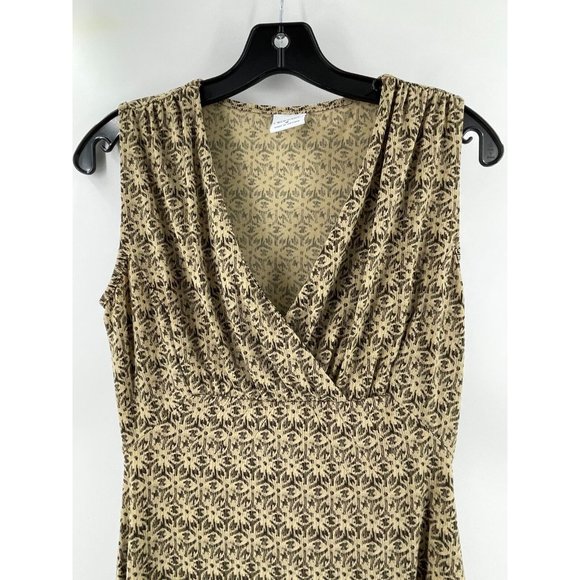 Old Navy Women's Brown Sleeveless Geometric Print Stretch Knit Dress Size Small - Picture 3 of 13